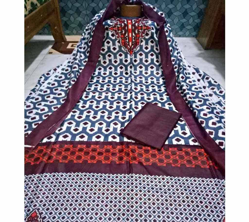 Unstitched Star Cotton print 3 pice - 012 - 0WR