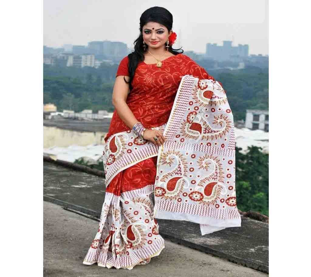 Cotton Kota Print Saree With Blouse Piece