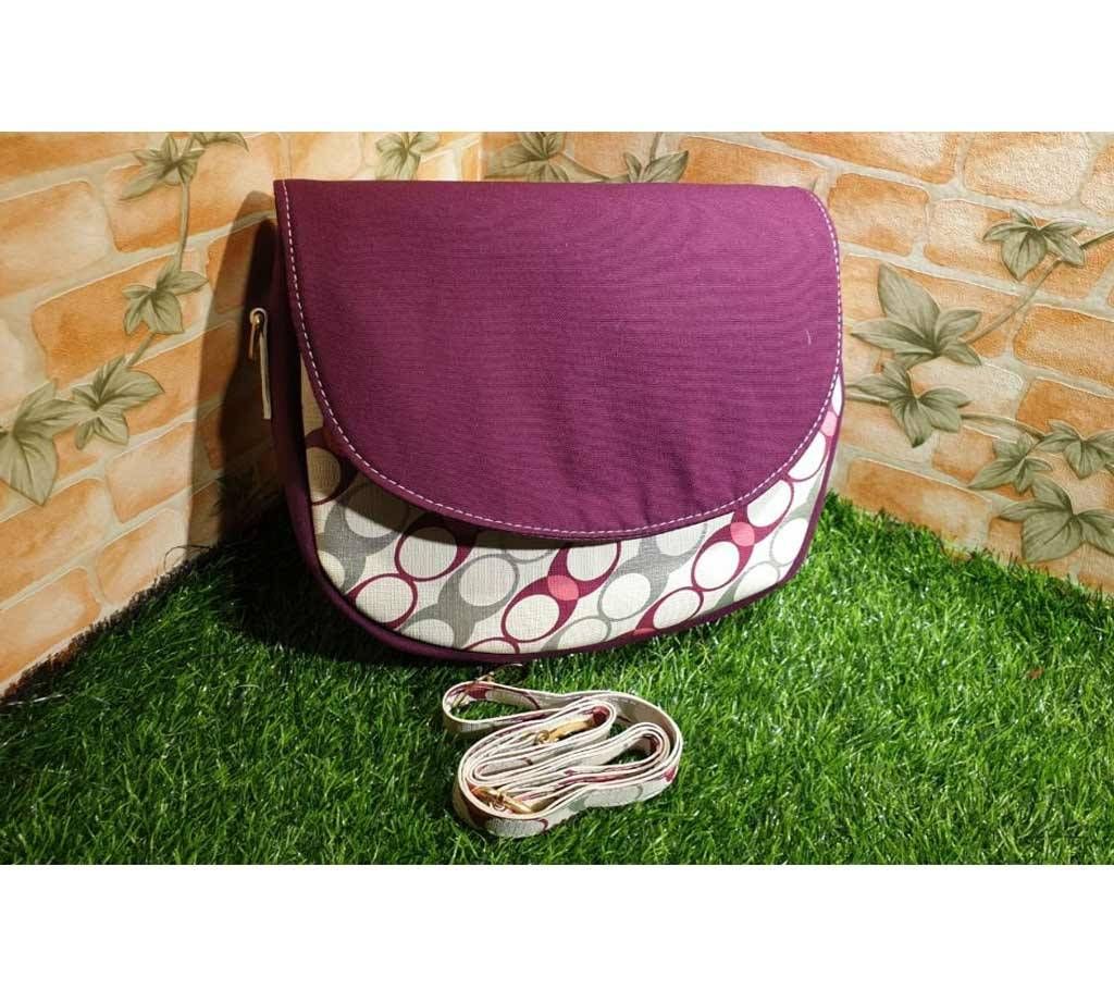 Artificial Leather and Fabric mix Saddle Bag