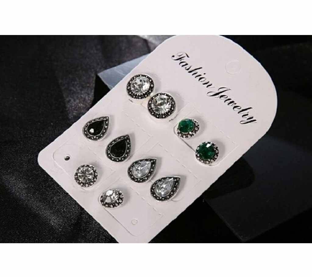 Retro Bohemia Style Stud Earring Set for Women-5 Pairs