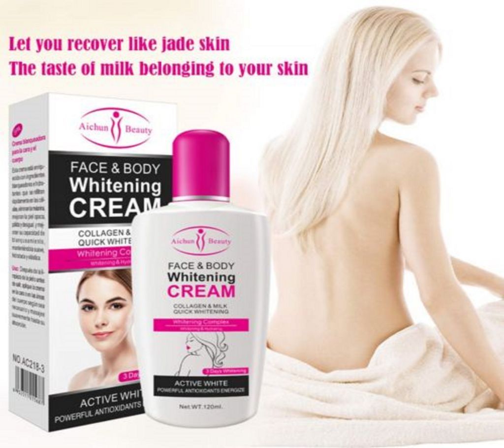 New Aichun Face & Body Whitening Cream, Collagen & Milk Quick Whitening Complex - 120ml