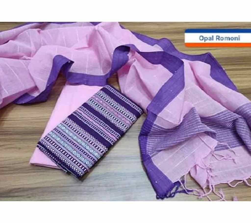 Unstitched Tat Original Cotton Multi Color Deshi Shalwar Kameez-4