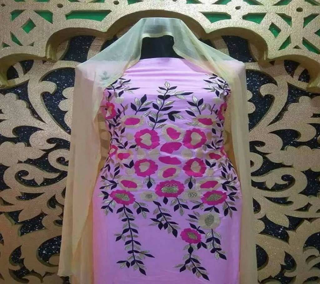 Embroidery work linen salwar kameez 
