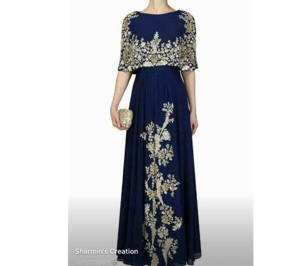 Unstitched embroidery work Weightless Georgette three piece