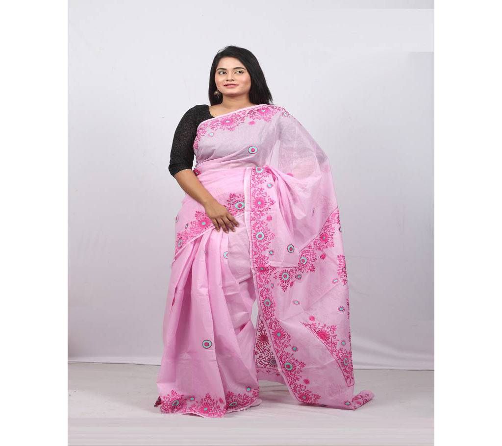 Hand Embroidery Saree -Light Pink