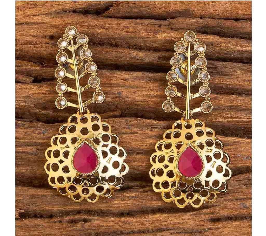 INDO WESTERN CLASSIC EARRINGS WITH MEHNDI PLATING 9040 (by Pink Point - KJ9040)