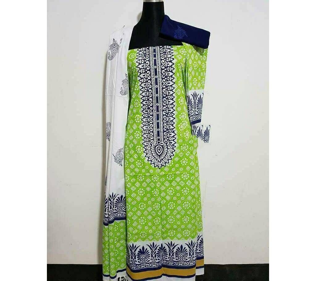 Unstitched Block Print Cotton Three Pic