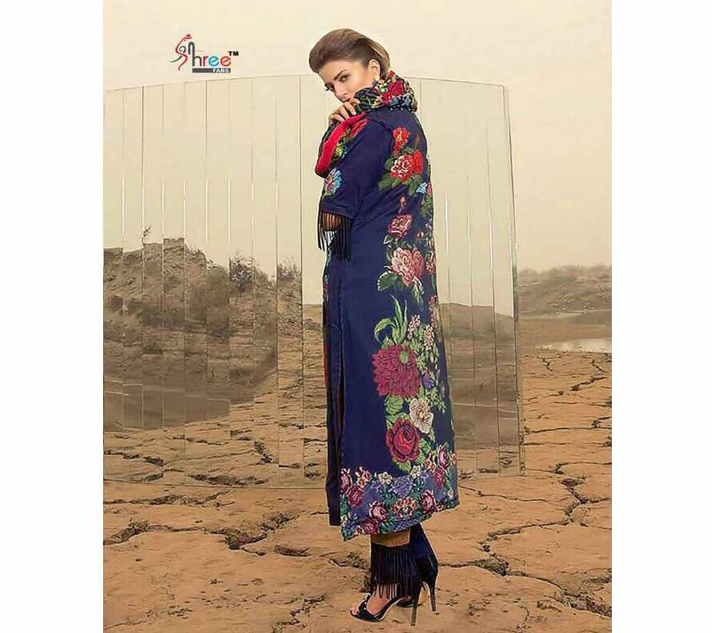 Indian Unstitched Cotton Embroidery Salwar Kameez Set