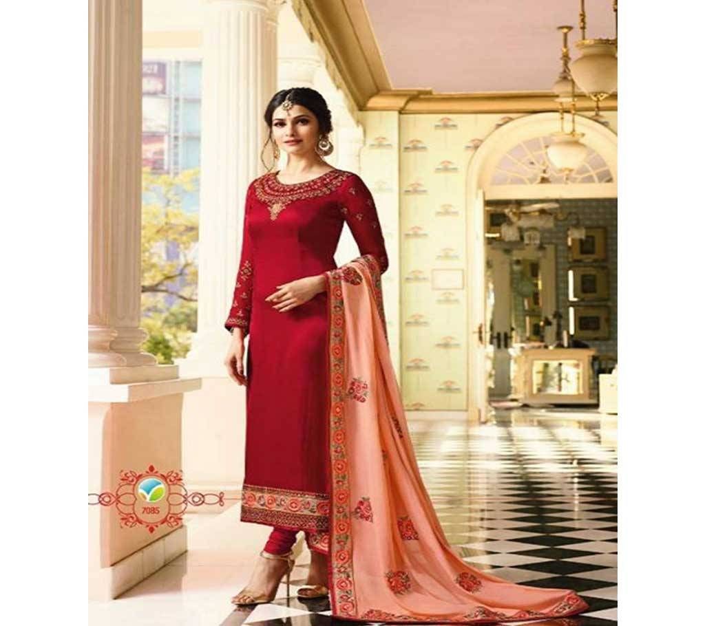 Semi-Stiched Indian Georgette Embroidery Three-piece - Copy