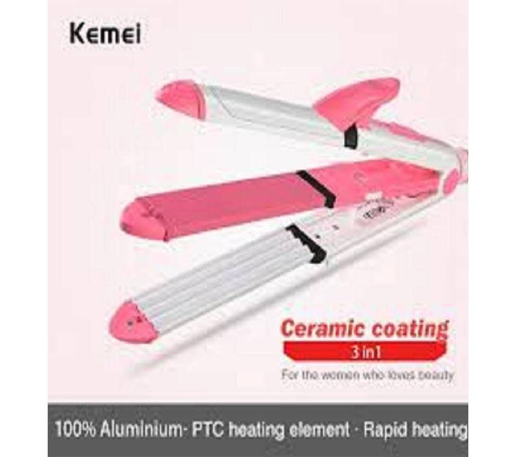 Kemei km-1213 professional 3 in 1 hair straightener
