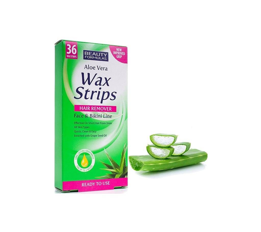 Beauty Formulas Hair Removal Wax Strips 36 strips - Face & Bikini Line