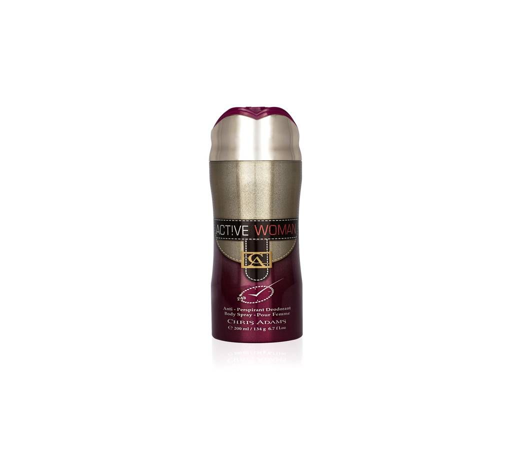 CHRIS ADAMS- Body Spray- ACTIVE WOMAN 200ml England