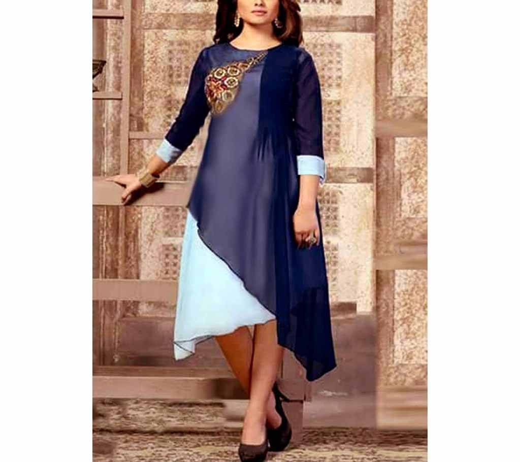 Unstitched Navy Blue One Piece Georgette For Women copy