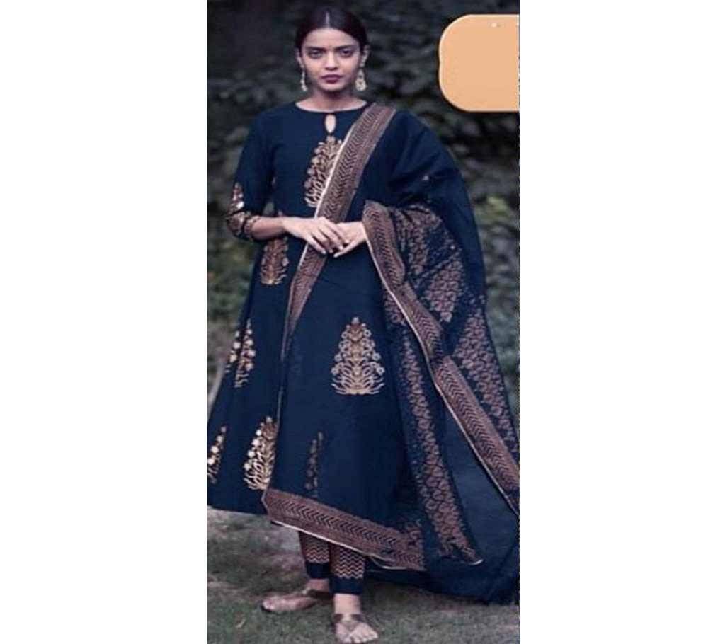 unstitched skin printed Rajdhani voyel cotton  salwar kameez St block-198