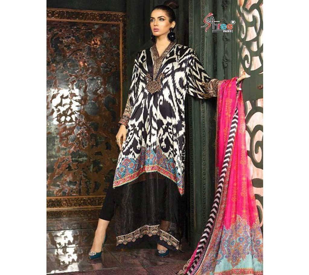 Maria B Silk Unstitched Three Piece - Copy