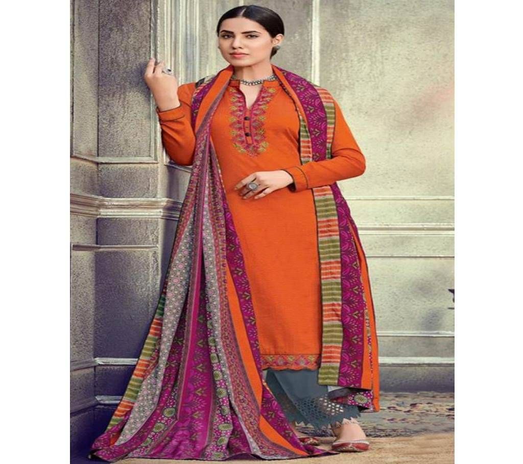 Mumtaz Kapas Embroidery Three Piece- 704