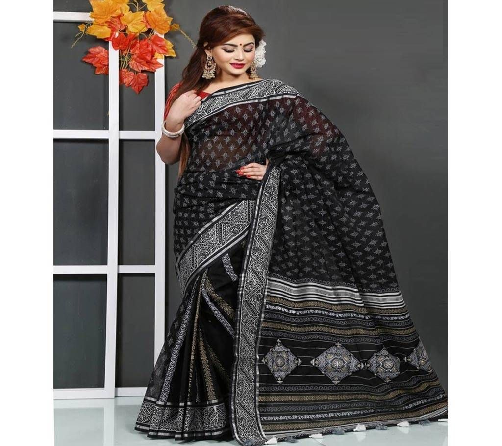 BLOCK AND EMBROIDERY  ANDY SILK SAREE