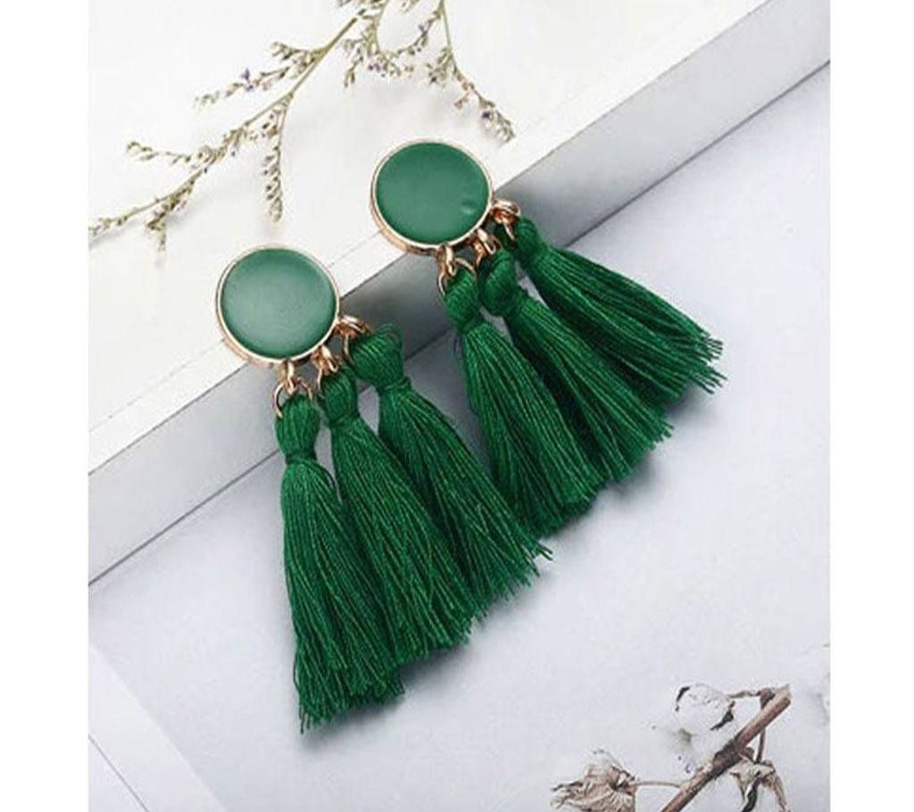 Bohemia Statement Tassel Earrings Green