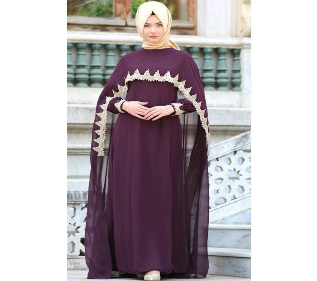 Light Purple Georgette Borka For Women