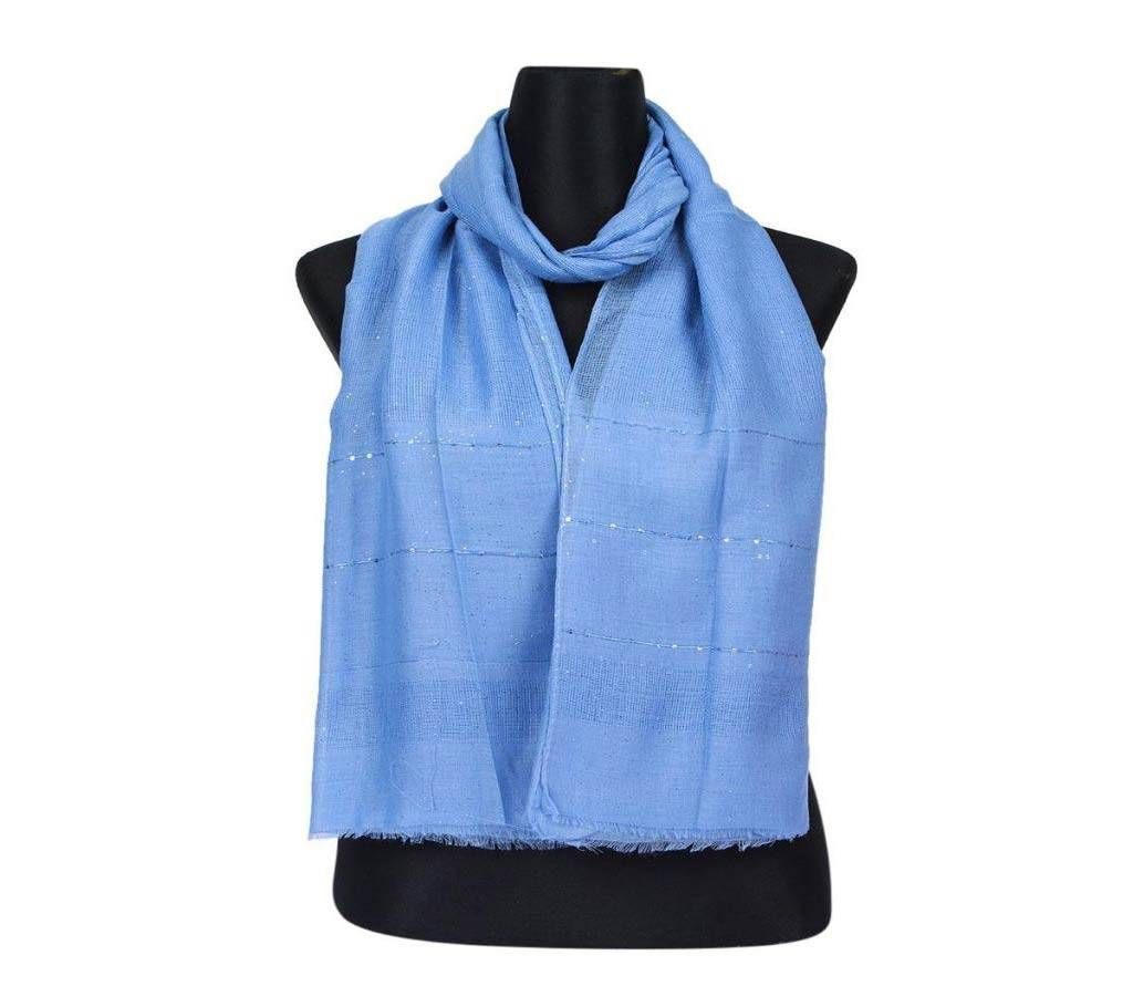 Blue Soft Cotton Sequins Hijab/Scarf For Women