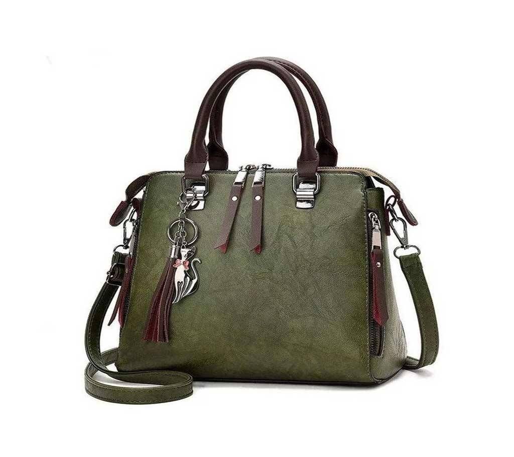 Women PU leather handbag, shulder bag (1828) Olive green(China)
