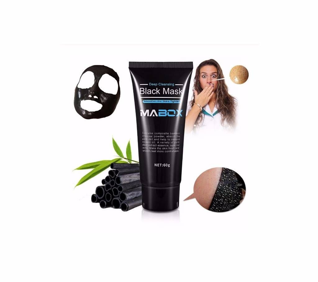 Bamboo Charcoal Blackhead Remover Nasal PasteShrink Pores Deep Clean Acne Skin Care Black Mask 60 g China