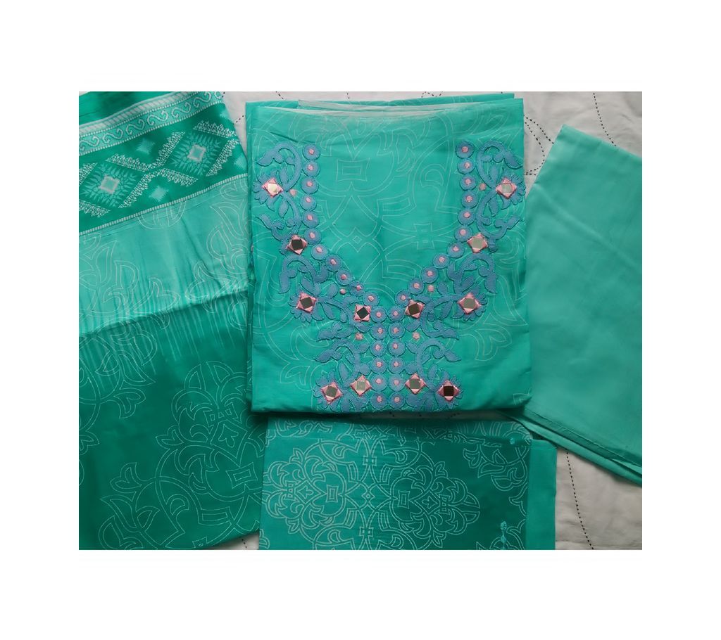 Boutique Unstitch Cotton Three Piece