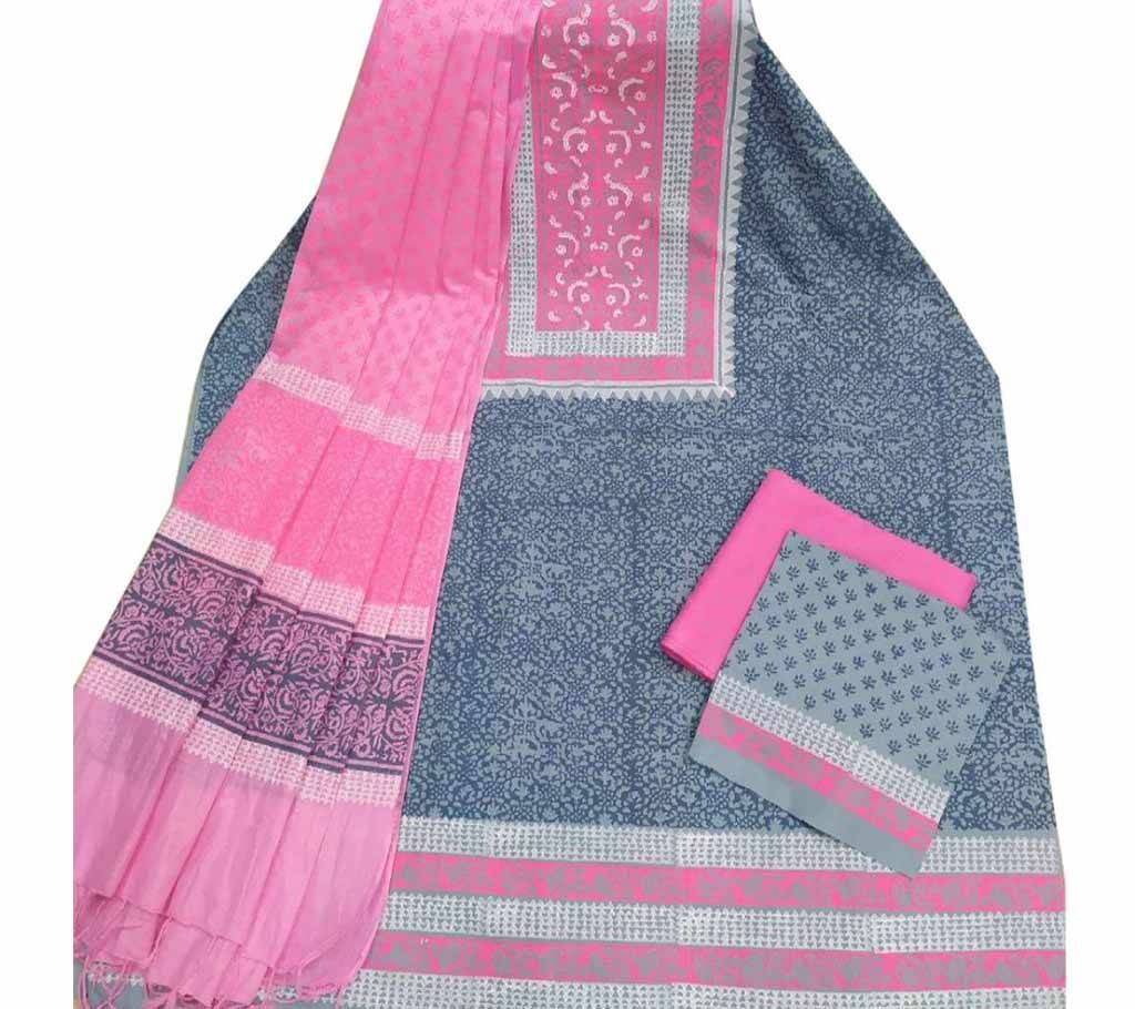 Unstitched Block Printed Cotton Salwar kameez st-37