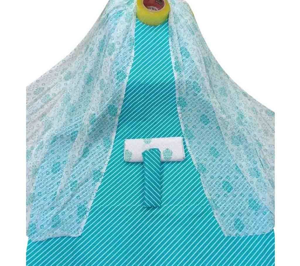 Unstiched Sky Blue Skin Printed Cotton 3 pieces