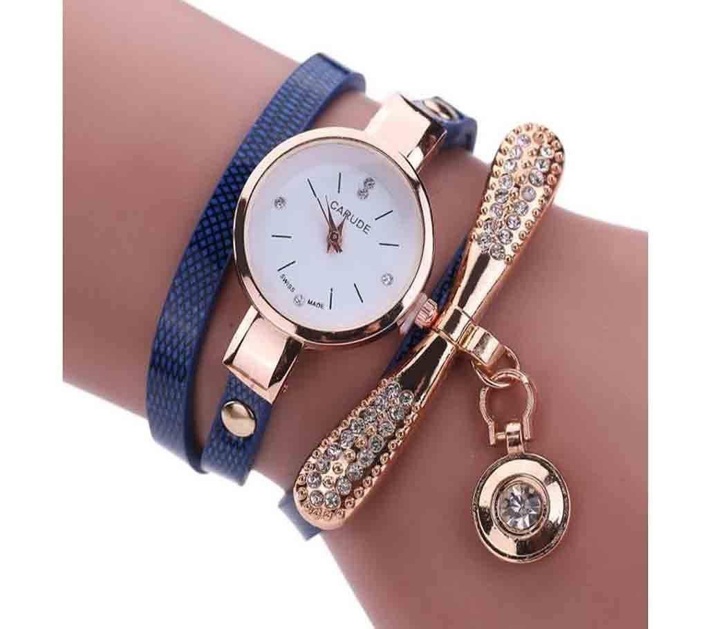 Ladies Bracelet Watch Stone Work-Blue