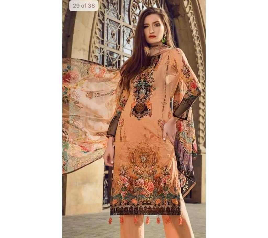 Unstitched Indian kashmiri amdrodary Design Three-Piece 01