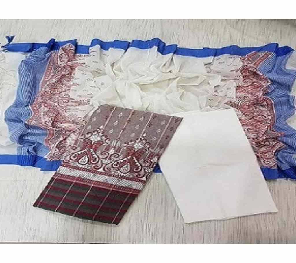 Handloom Tat Chomki Cotton Shalwar Kameez For women [3pcs]-10