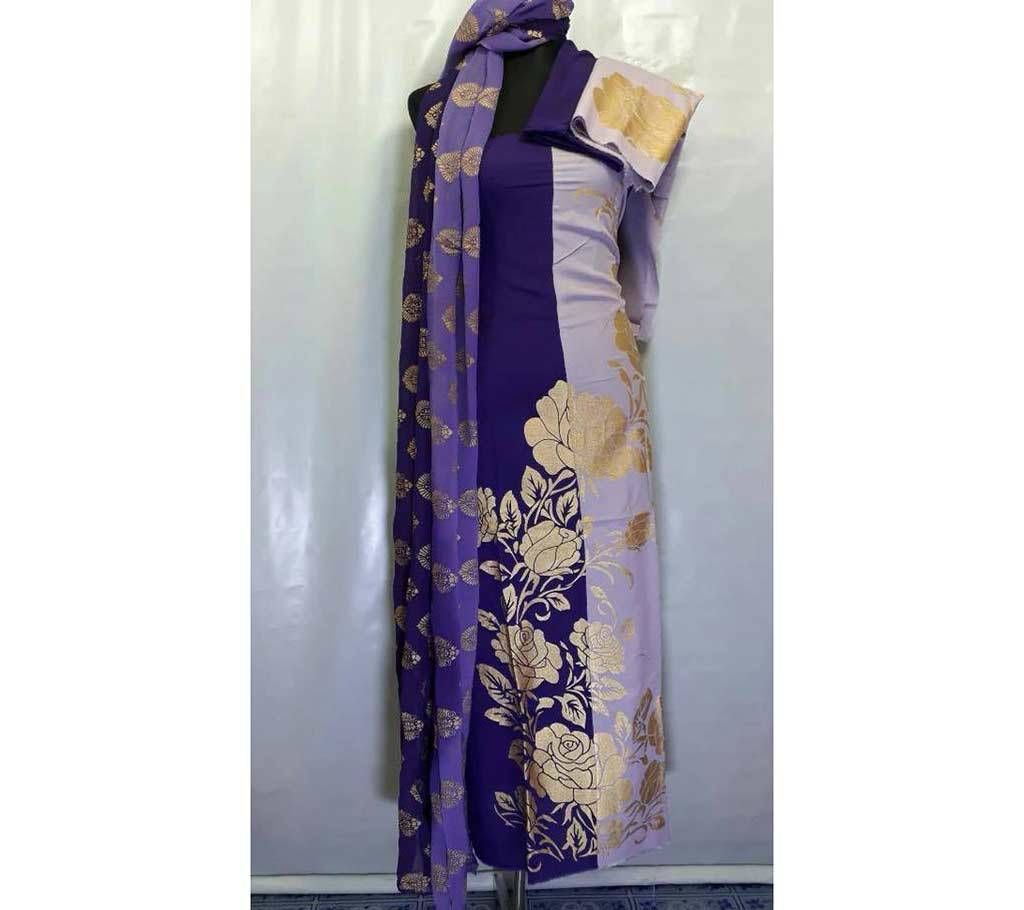 Unstitched screen printed linen dress
