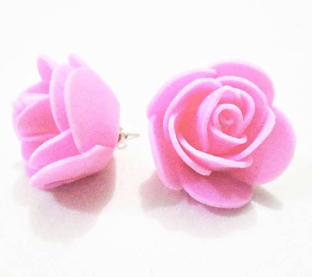 Rose Felt Earring