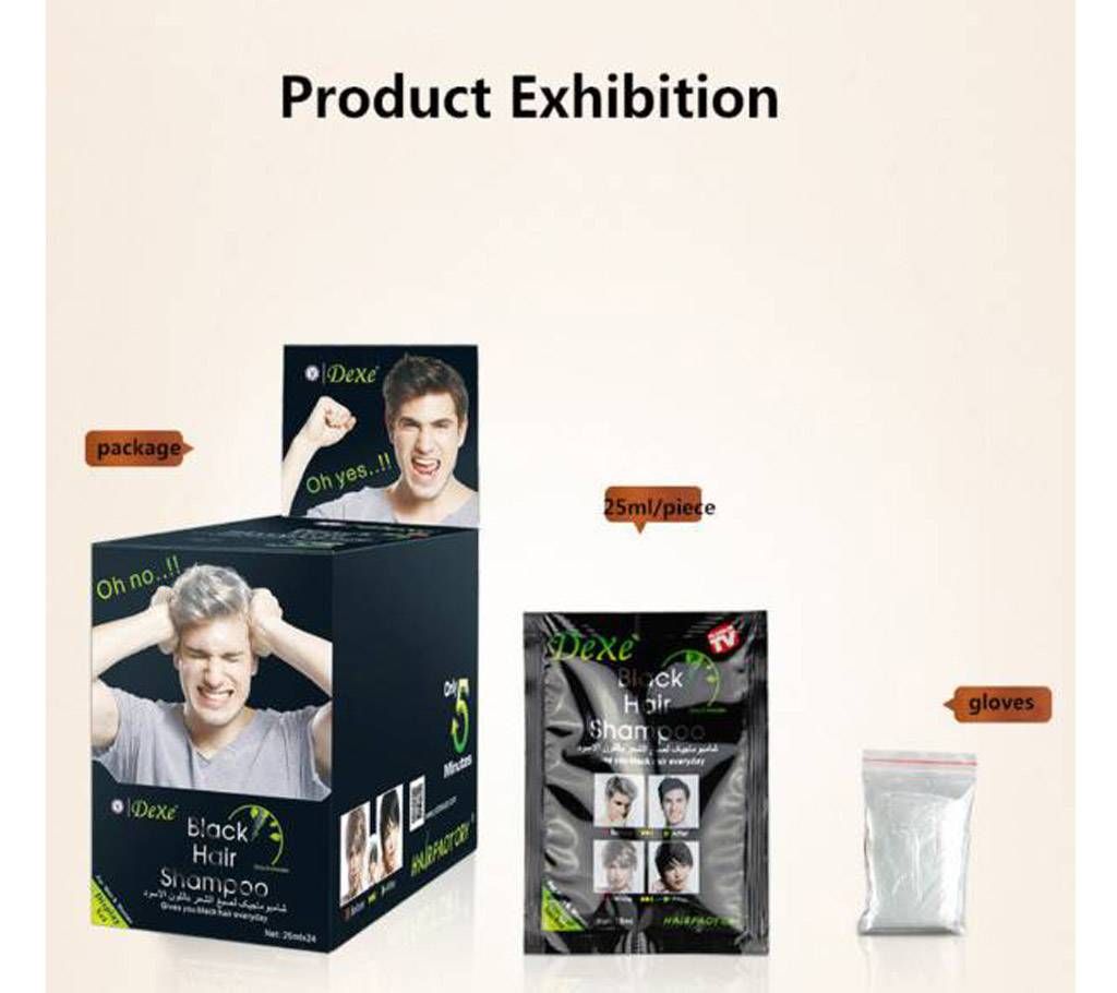 Black Hair Shampoo 10 Pcs Package
