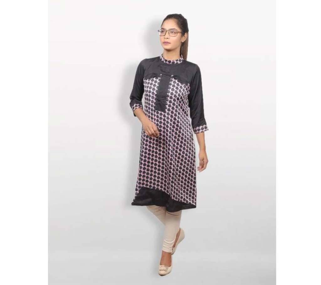 Black Shamu Silk Kurti for Women