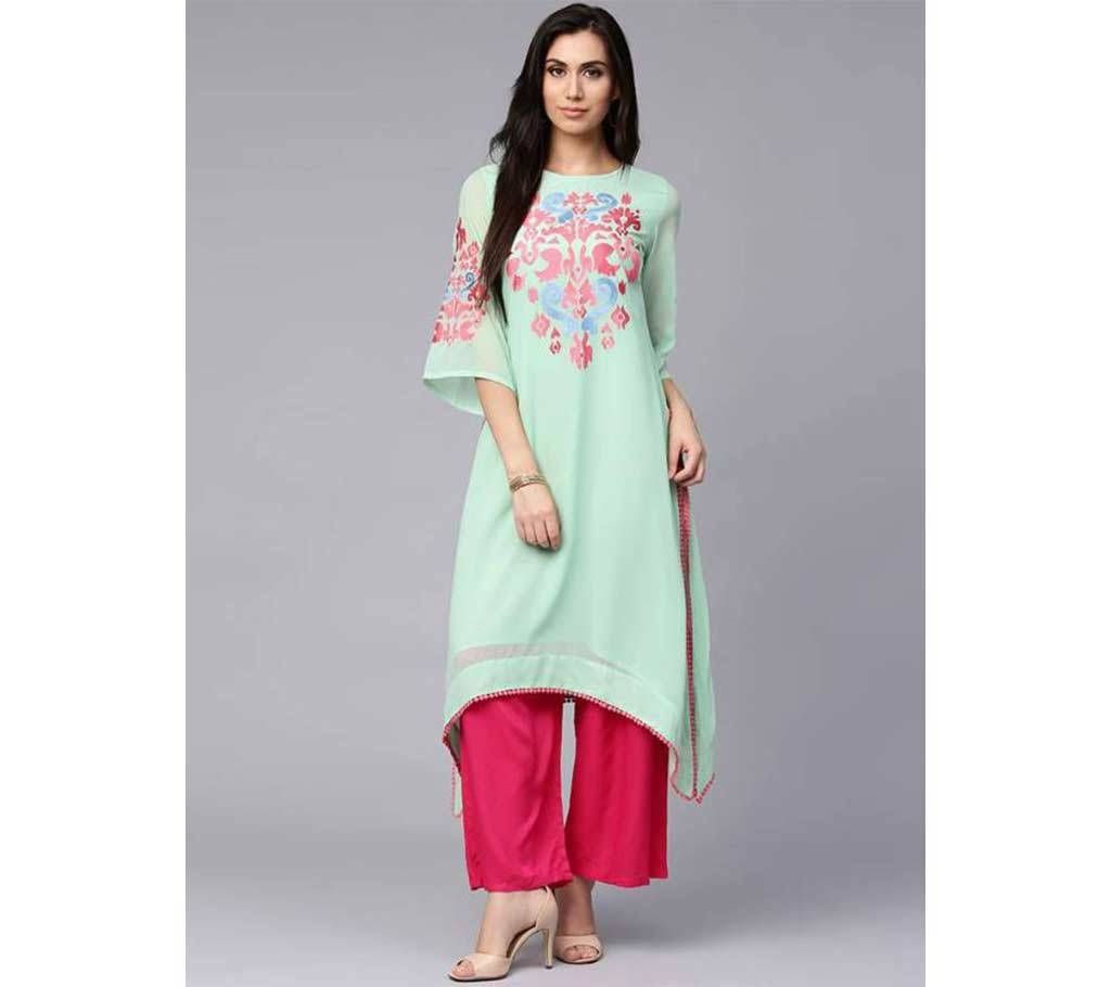 Georgette Semi Ready Hand Embroidered Kurti 367