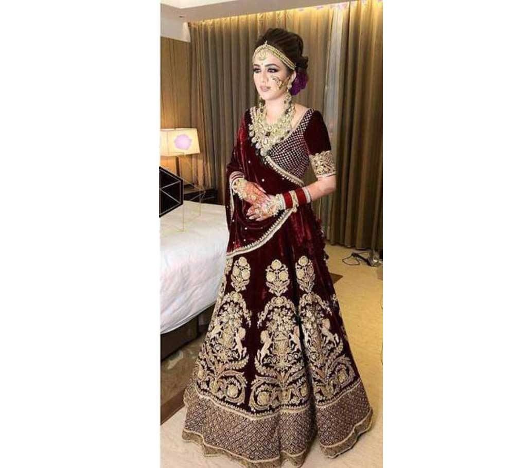 SEMI-STITCHED KATAN THREE PIECE