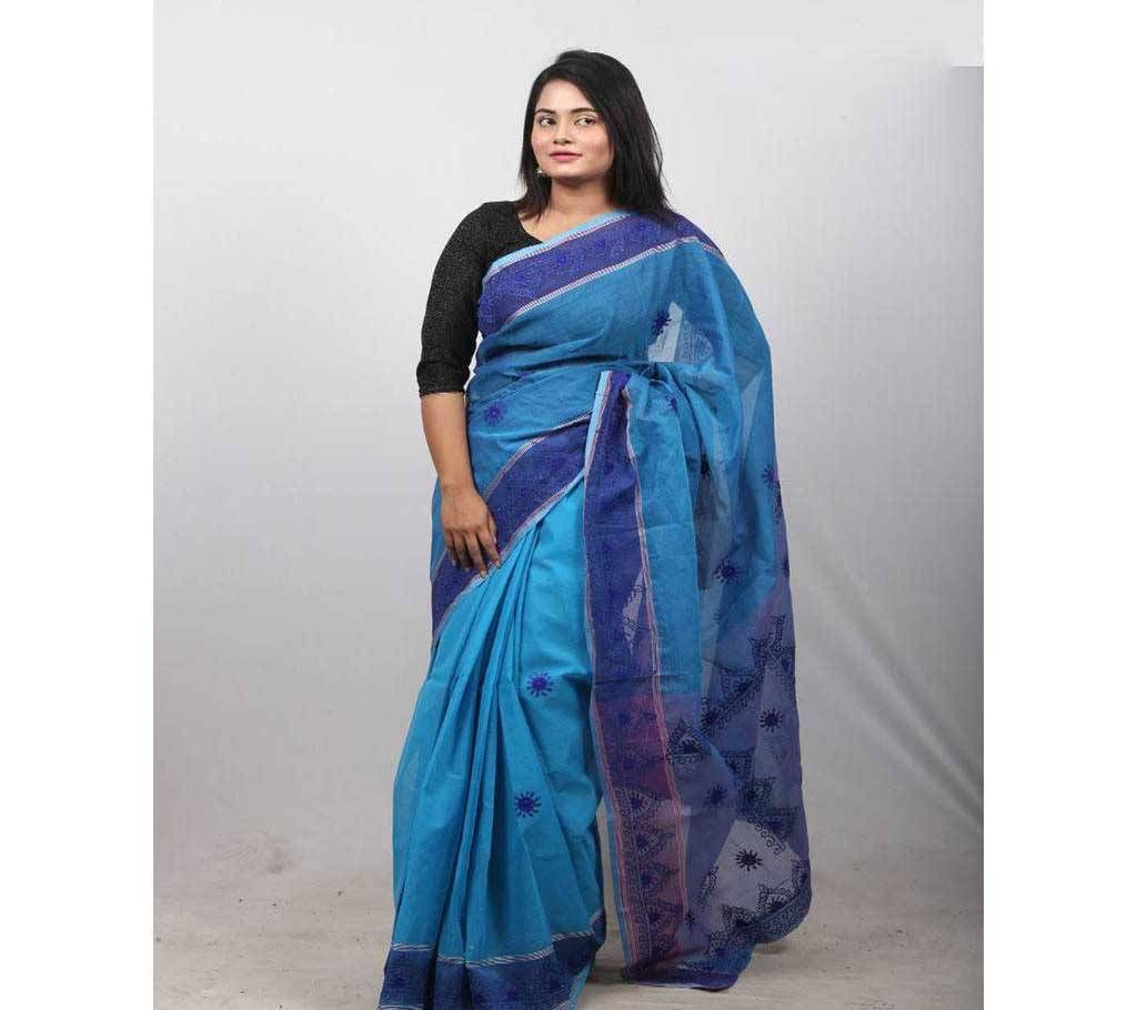 Hand Embroidery Saree -Blue & Sky