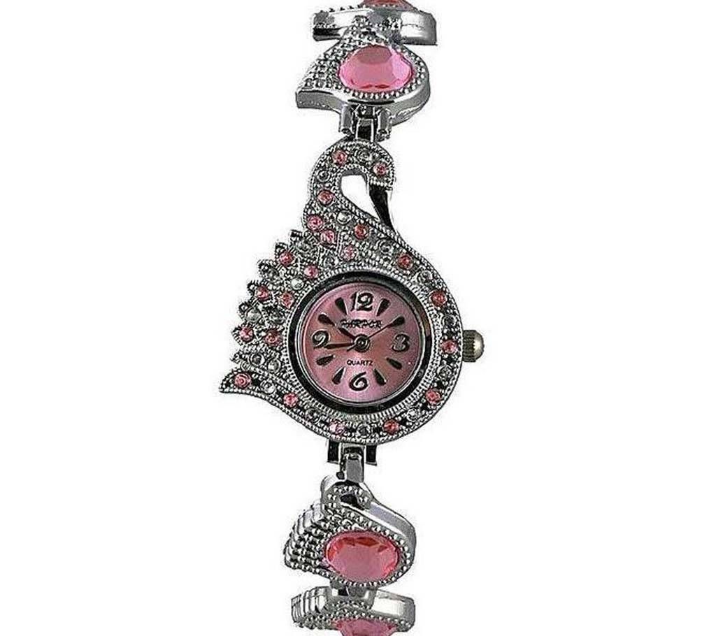 Watch Silver and Pink Stainless Steel Analog