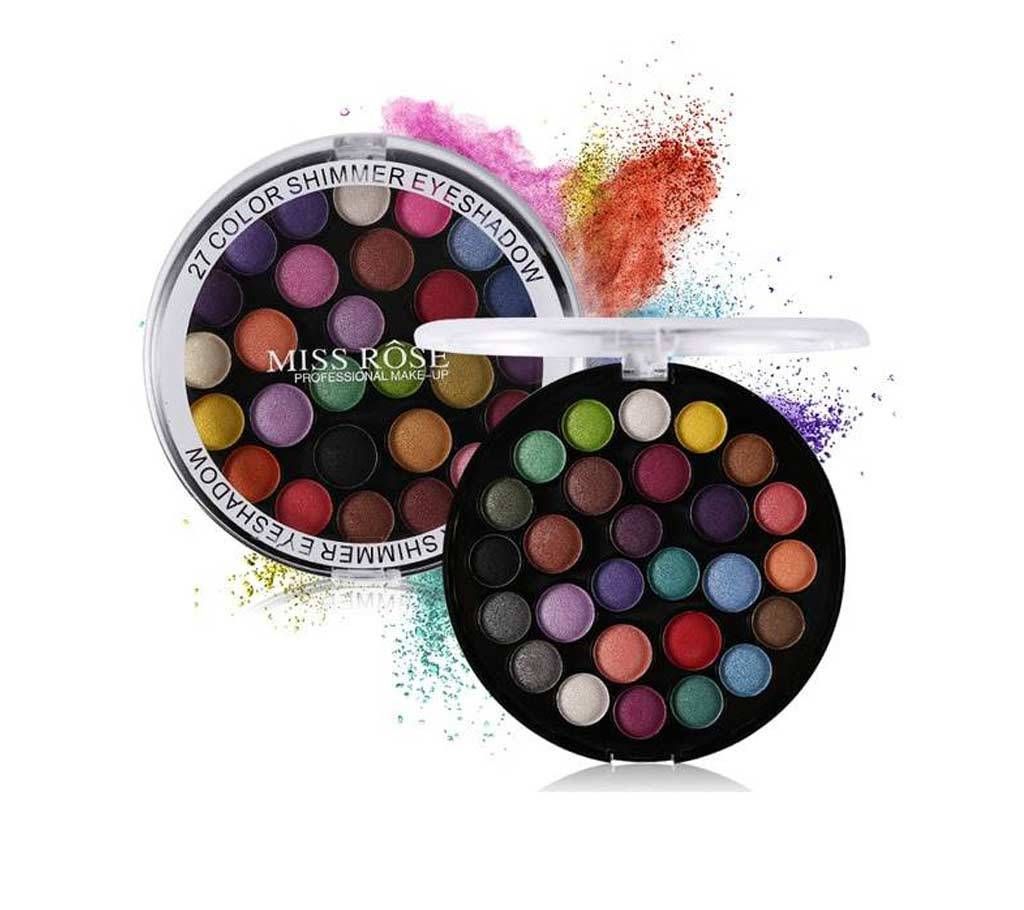 Miss Rose Professional Women Beauty 27 Full Color Natural Brighten Long Lasting Eyeshadow Palette Matte Makeup Kit Set Party  30g  China
