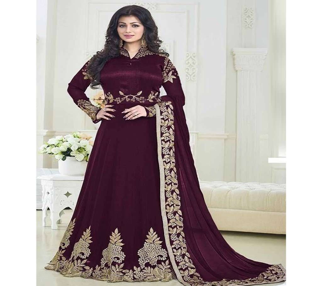 Semi-stitched Embroidery Cusha Gown - Copy
