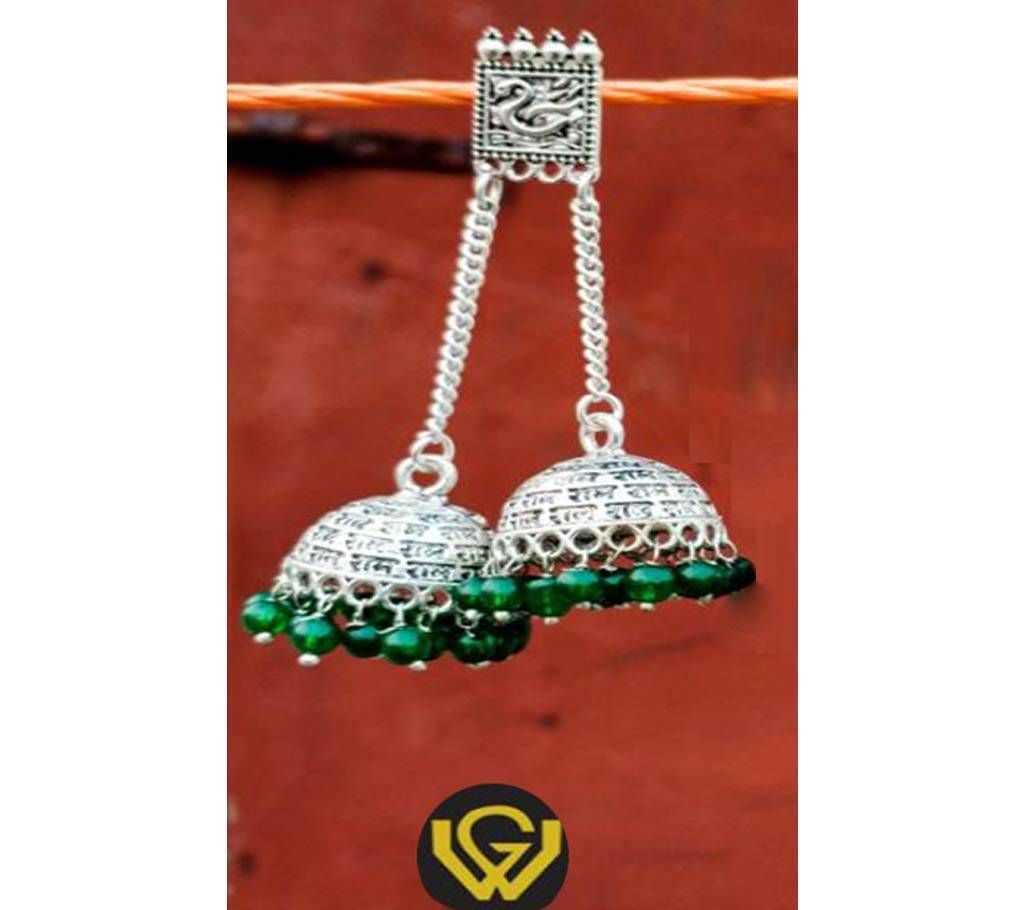 Swan Earring Green