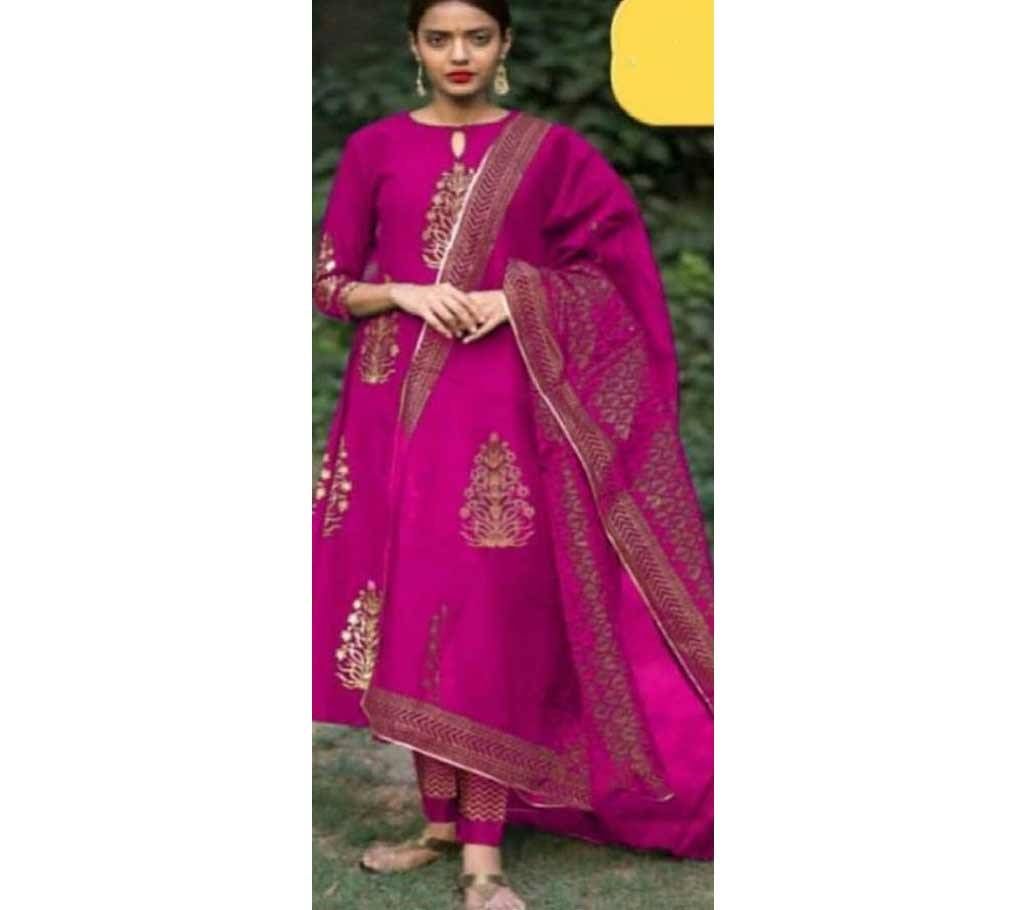 unstitched skin printed Rajdhani voyel cotton  salwar kameez St block-199