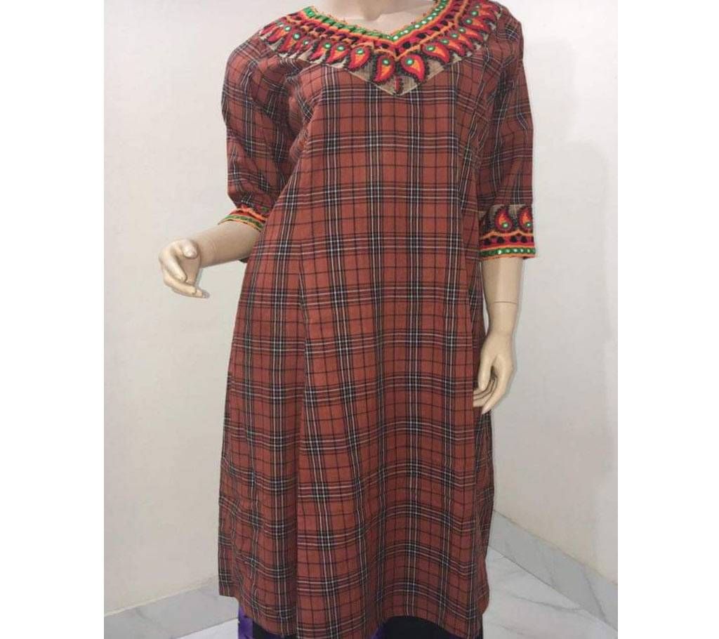 Cotton long anarkoli kurti