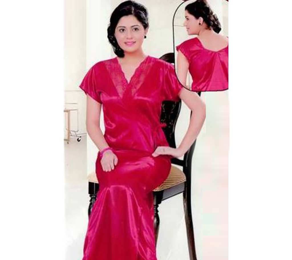 Women 6 Part Satin Nightwear - Red