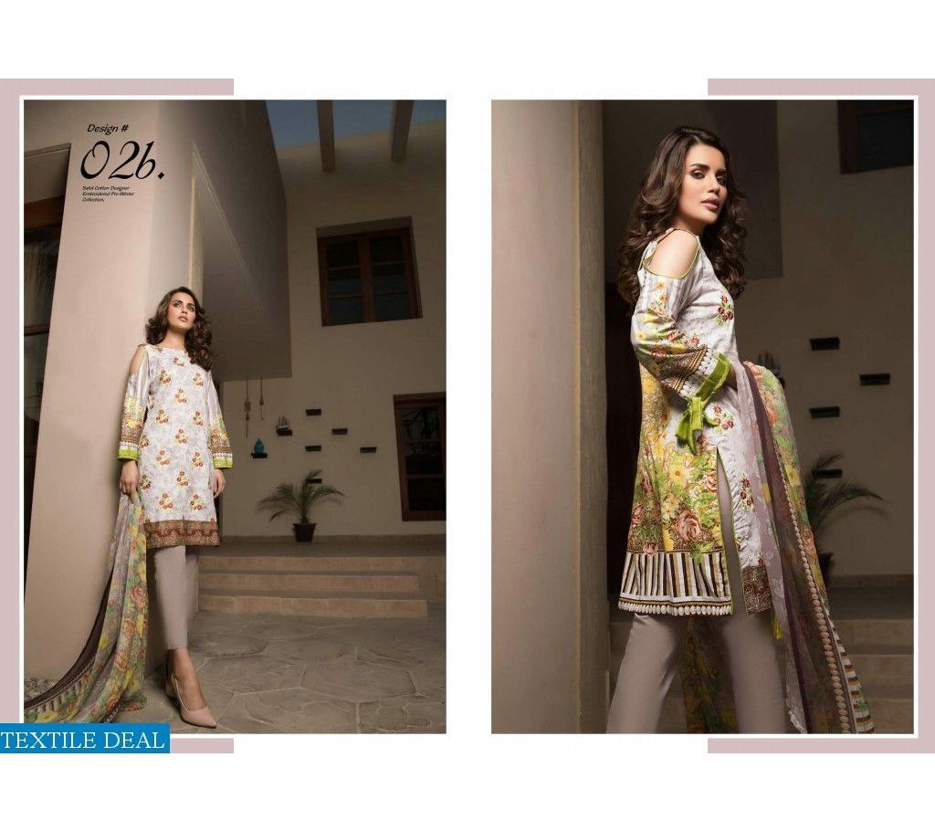 ZS SAHIL PRE WINTER Lawn DRESSES Embroidered Printed Cream