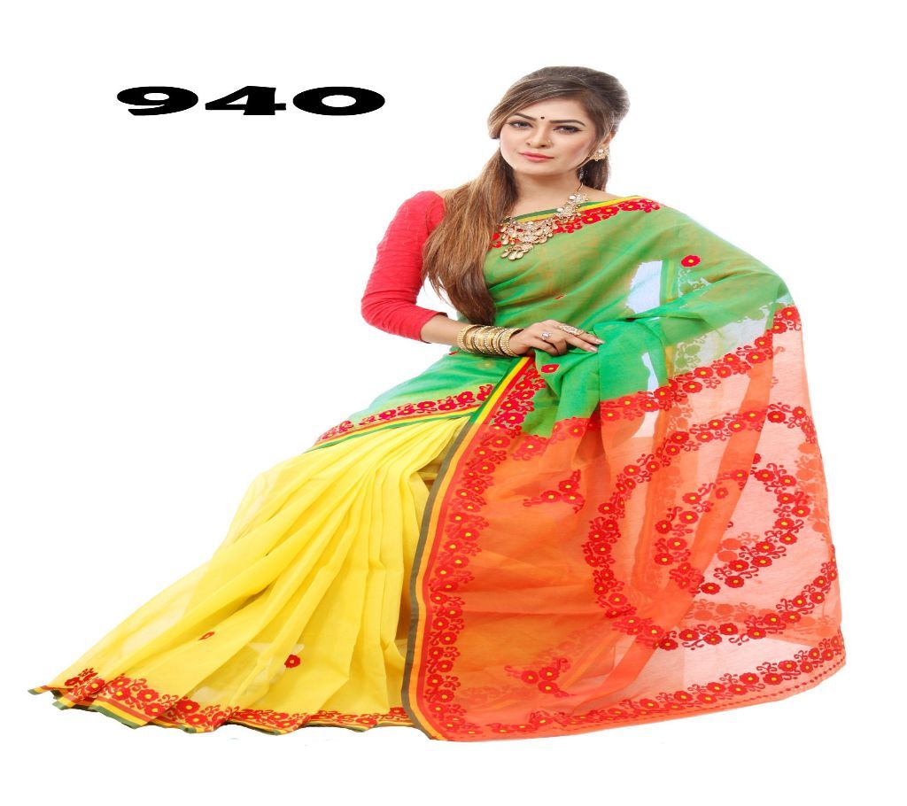 Silk With Hand Embroidery Sharee   