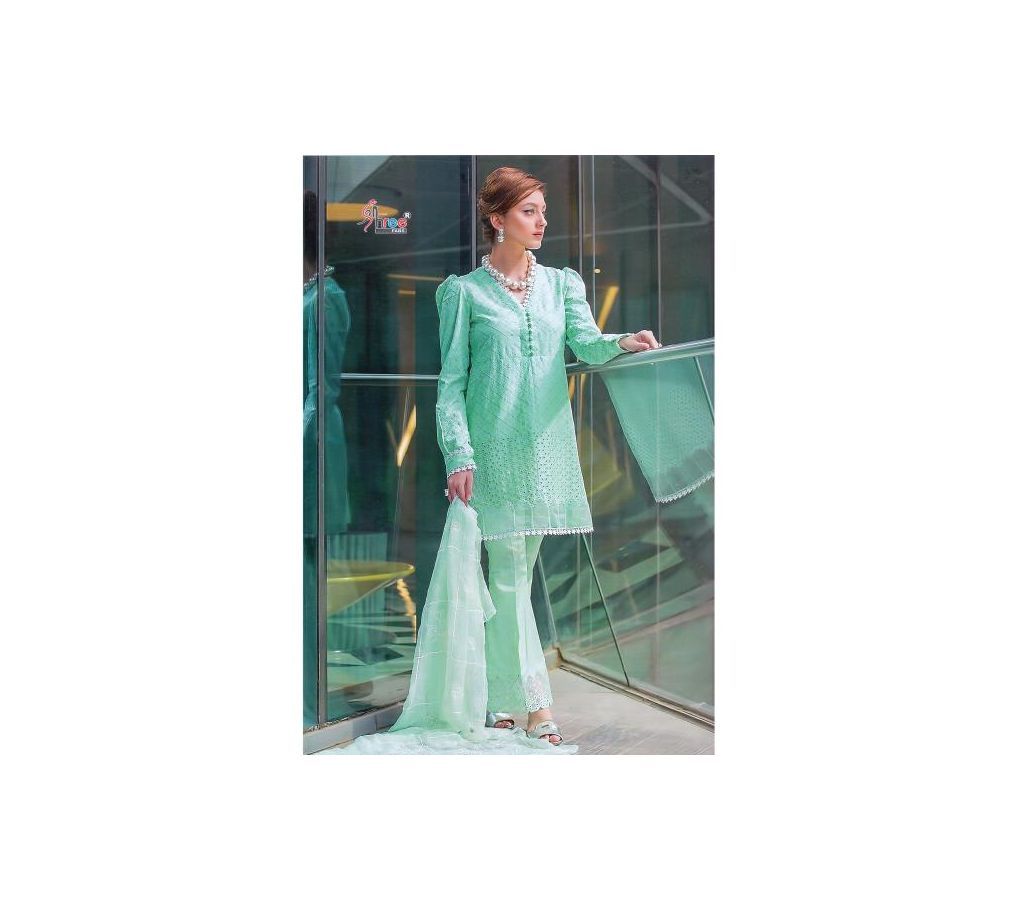 Cross Stitch Chikenkari- 8181 Unstitched Three Piece