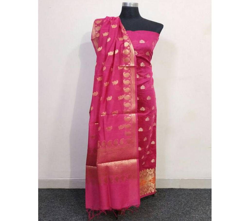 Indian Benarasi Katan 2 piece Golden small Kolki Design